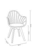 MODESTO krzesło ALBERT ARM czarne - polipropylen, ekoskóra, drewno bukowe - Modesto Design